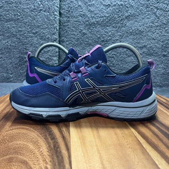 ASICS Gel Venture 8 Women's Navy Purple Trail Running Shoes Sneakers Size 8 - Picture 9 of 12